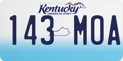 KY license plate 143MOA