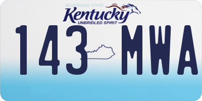 KY license plate 143MWA