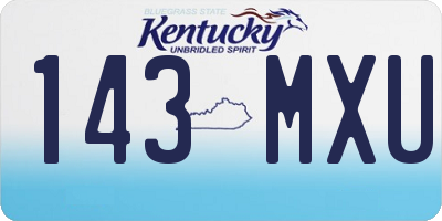 KY license plate 143MXU