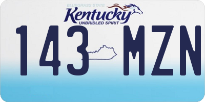 KY license plate 143MZN