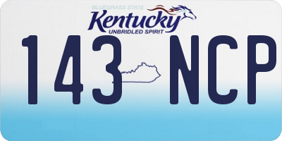 KY license plate 143NCP
