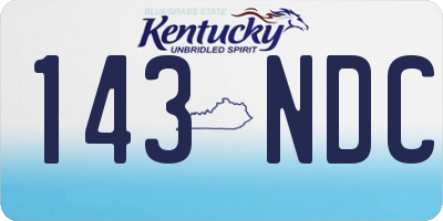 KY license plate 143NDC