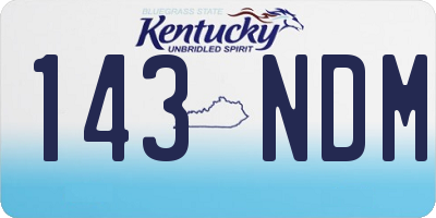 KY license plate 143NDM