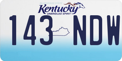 KY license plate 143NDW