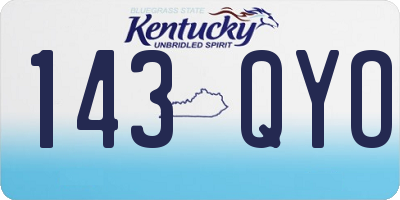 KY license plate 143QYO