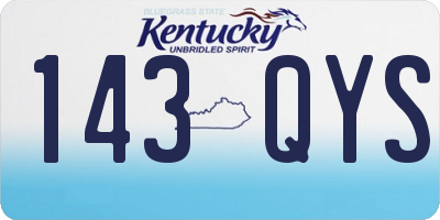 KY license plate 143QYS