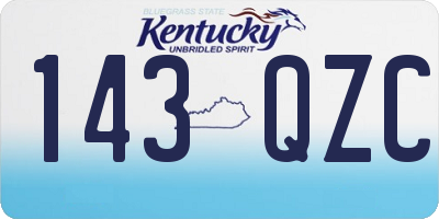 KY license plate 143QZC