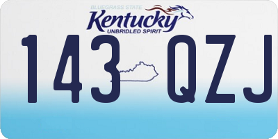 KY license plate 143QZJ