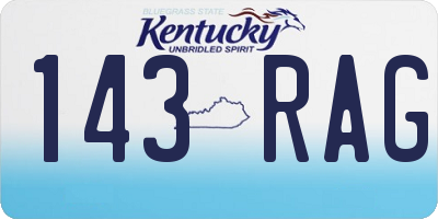 KY license plate 143RAG