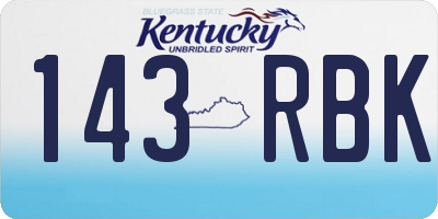 KY license plate 143RBK