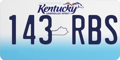 KY license plate 143RBS