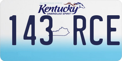 KY license plate 143RCE