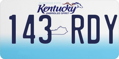 KY license plate 143RDY
