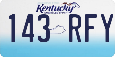 KY license plate 143RFY