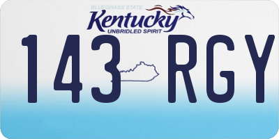 KY license plate 143RGY