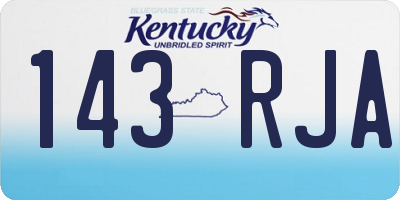 KY license plate 143RJA