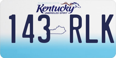 KY license plate 143RLK