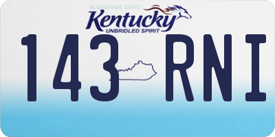 KY license plate 143RNI