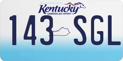 KY license plate 143SGL