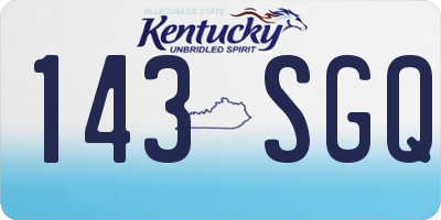 KY license plate 143SGQ