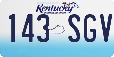 KY license plate 143SGV