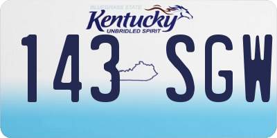 KY license plate 143SGW