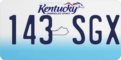 KY license plate 143SGX