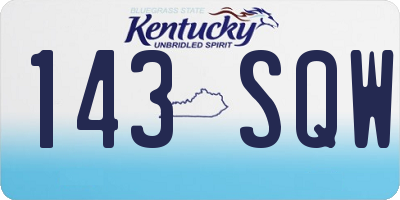 KY license plate 143SQW