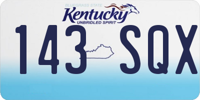 KY license plate 143SQX