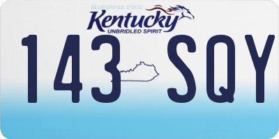KY license plate 143SQY