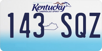 KY license plate 143SQZ