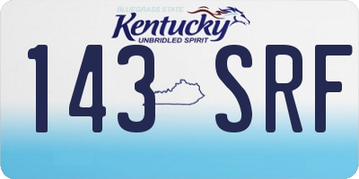 KY license plate 143SRF