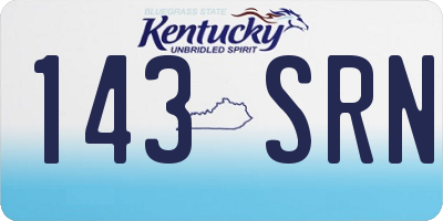 KY license plate 143SRN