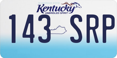 KY license plate 143SRP