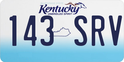 KY license plate 143SRV