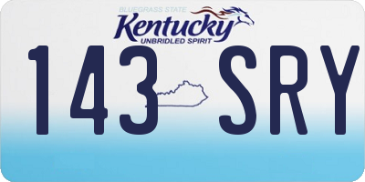 KY license plate 143SRY