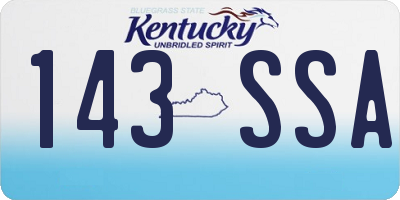 KY license plate 143SSA