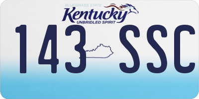 KY license plate 143SSC