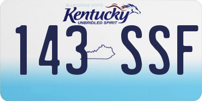 KY license plate 143SSF