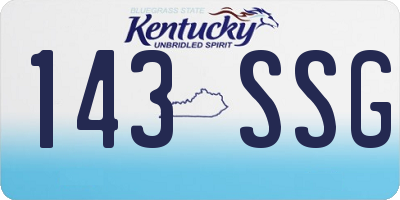 KY license plate 143SSG