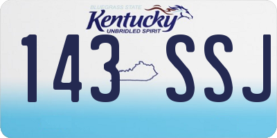 KY license plate 143SSJ