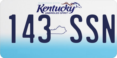 KY license plate 143SSN