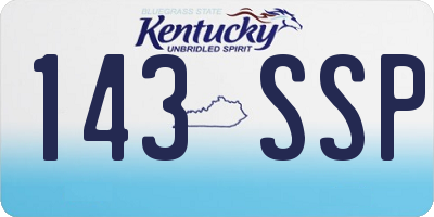 KY license plate 143SSP