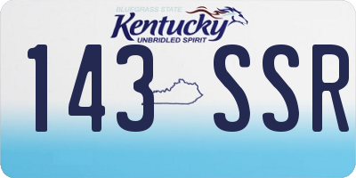 KY license plate 143SSR
