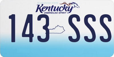 KY license plate 143SSS