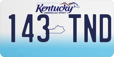 KY license plate 143TND