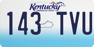 KY license plate 143TVU