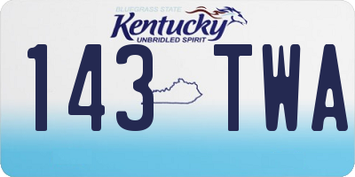 KY license plate 143TWA