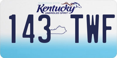 KY license plate 143TWF