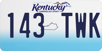 KY license plate 143TWK